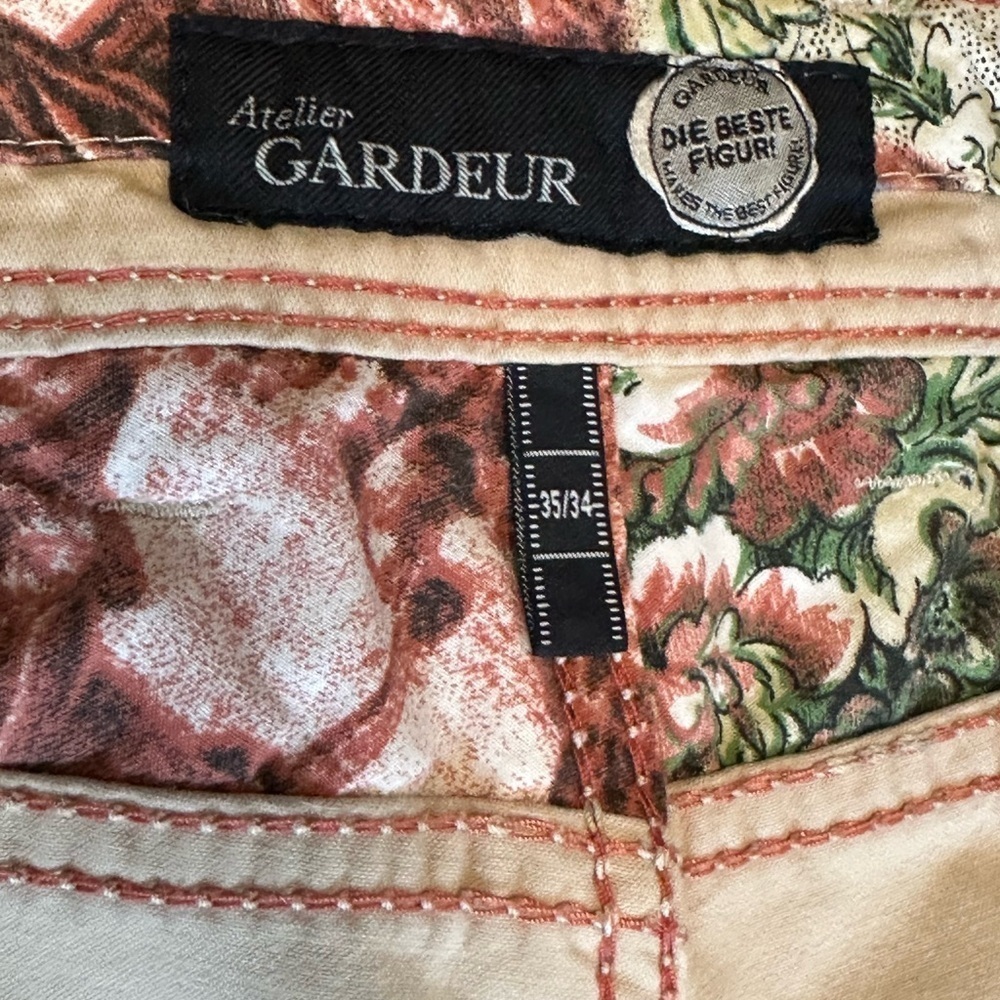 Atelier Gardeur NEVIO-8 Pants Mens 35/34 Regular Fit Beige Printed Lining - Picture 14 of 16